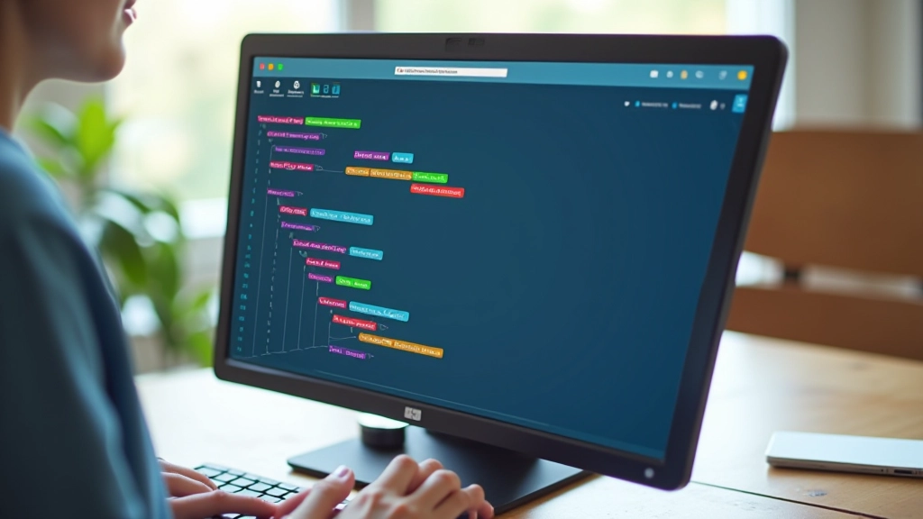 Bloku programmēšanas redaktors Scratch uz ekrāna, rīpnieciskas bloku programma